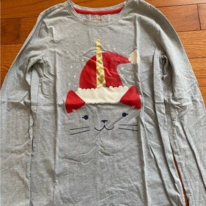 grey christmas cat shirt kids